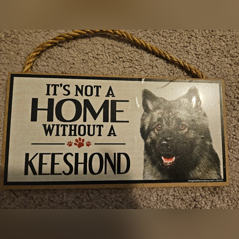 Keeshond Dog Wall Sign